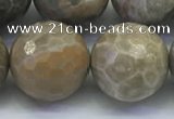 CAA3967 15.5 inches 18mm faceted round chrysanthemum agate beads