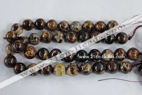 CAA397 15.5 inches 16mm round fire crackle agate beads wholesale