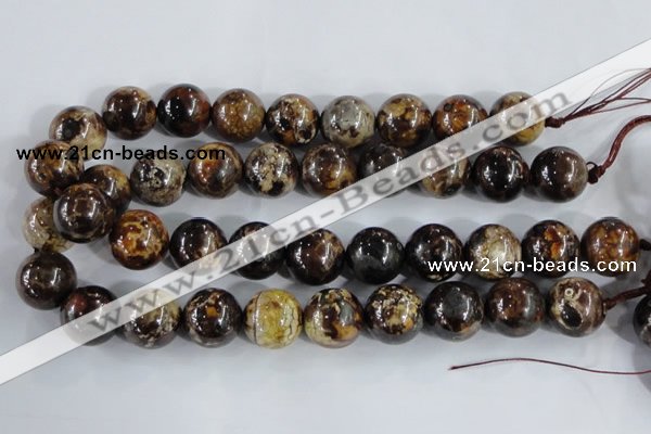 CAA398 15.5 inches 18mm round fire crackle agate beads wholesale