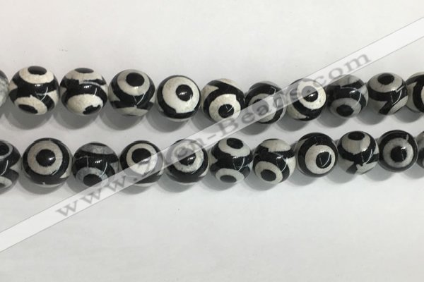 CAA3993 15 inches 12mm round tibetan agate beads wholesale