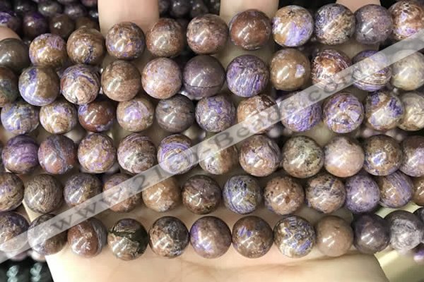 CAA4003 15.5 inches 10mm round purple crazy lace agate beads