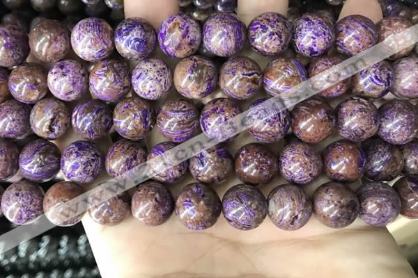 CAA4004 15.5 inches 12mm round purple crazy lace agate beads