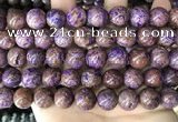 CAA4005 15.5 inches 14mm round purple crazy lace agate beads