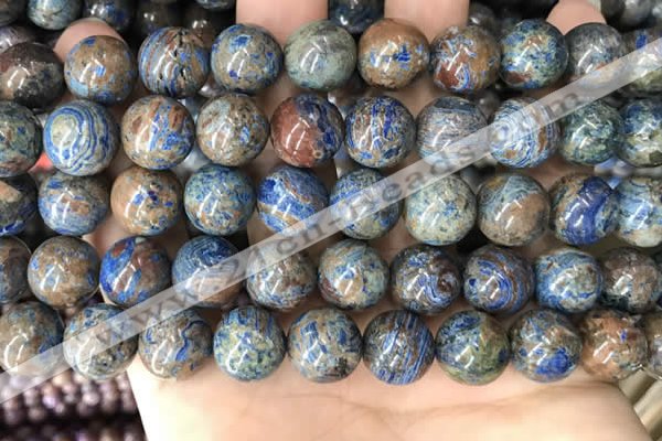 CAA4013 15.5 inches 14mm round blue crazy lace agate beads