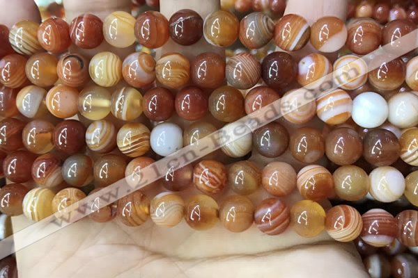 CAA4027 15.5 inches 8mm round line agate beads wholesale