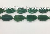 CAA4069 15.5 inches 30*50mm flat teardrop green agate gemstone beads