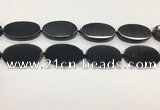 CAA4070 15.5 inches 30*50mm oval black agate gemstone beads