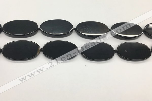 CAA4070 15.5 inches 30*50mm oval black agate gemstone beads