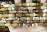 CAA4172 15.5 inches 7*14mm rice line agate beads wholesale