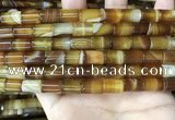 CAA4178 15.5 inches 8*12mm tube line agate beads wholesale