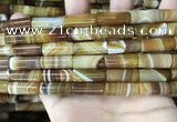 CAA4180 15.5 inches 8*20mm tube line agate beads wholesale