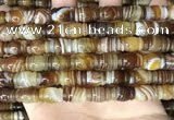 CAA4196 15.5 inches 9*14mm carved drum line agate gemstone beads