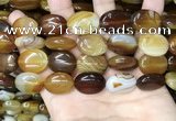 CAA4214 15.5 inches 15*20mm oval line agate beads wholesale