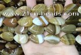 CAA4221 15.5 inches 18*25mm flat teardrop line agate beads wholesale