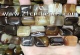 CAA4227 15.5 inches 15*20mm rectangle line agate beads wholesale