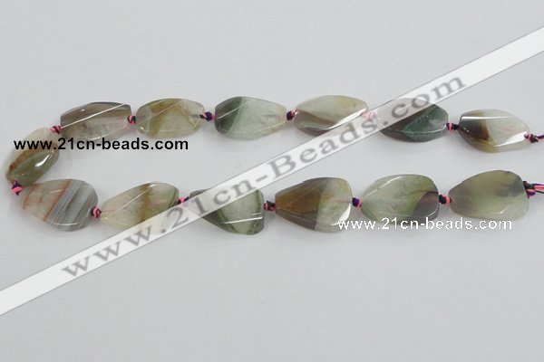 CAA427 22*30mm faceted & twisted teardrop agate druzy geode beads