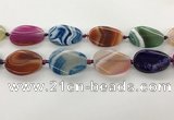 CAA4303 15.5 inches 25*35mm twisted oval line agate beads