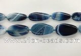 CAA4312 15.5 inches 25*45mm twisted oval line agate beads