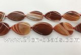 CAA4320 15.5 inches 30*40mm twisted oval line agate beads