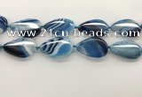 CAA4321 15.5 inches 30*40mm twisted oval line agate beads