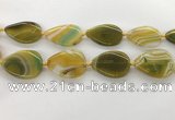 CAA4322 15.5 inches 30*40mm twisted oval line agate beads