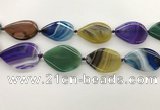 CAA4323 15.5 inches 30*40mm twisted oval line agate beads