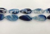 CAA4325 15.5 inches 25*50mm flat teardrop line agate beads