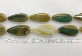 CAA4326 15.5 inches 25*50mm flat teardrop line agate beads