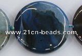 CAA433 15.5 inches 40mm flat round agate druzy geode beads