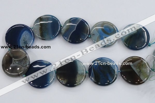 CAA433 15.5 inches 40mm flat round agate druzy geode beads