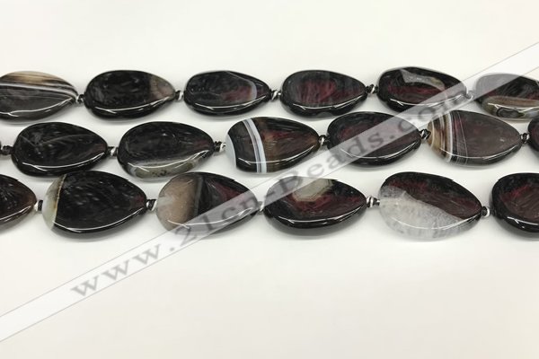 CAA4353 15.5 inches 22*30mm flat teardrop agate druzy geode beads