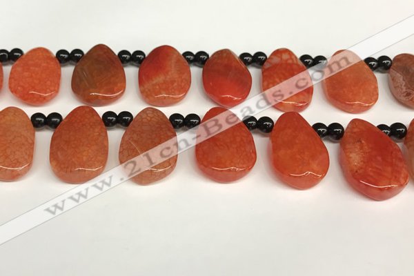 CAA4362 Top drilled 20*30mm freeform dragon veins agate beads