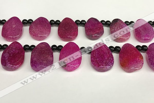 CAA4363 Top drilled 20*30mm freeform dragon veins agate beads