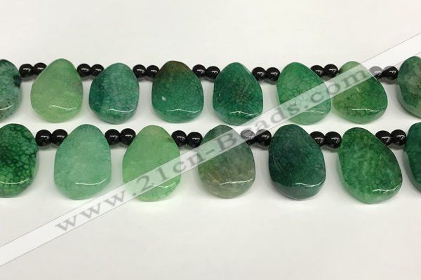 CAA4366 Top drilled 20*30mm freeform dragon veins agate beads