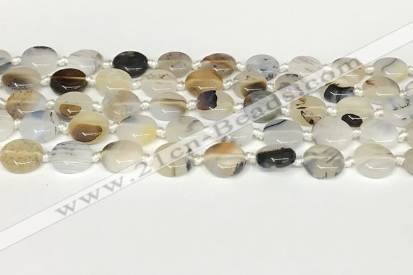 CAA4384 15.5 inches 14mm flat round Montana agate beads