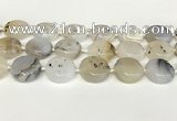 CAA4390 15.5 inches 25mm flat round Montana agate beads