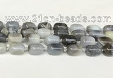 CAA4395 15.5 inches 15*20mm flat teardrop gray agate beads