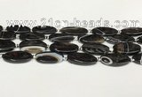 CAA4399 15.5 inches 16*30mm rectangle black banded agate beads