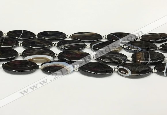 CAA4399 15.5 inches 16*30mm rectangle black banded agate beads