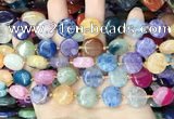 CAA4407 15.5 inches 15mm flat round agate druzy geode beads