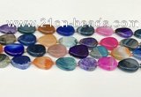 CAA4421 15.5 inches 15*20mm flat round agate druzy geode beads