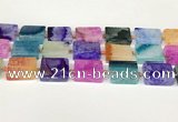 CAA4427 15.5 inches 15*20mm rectangle agate druzy geode beads