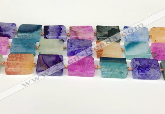 CAA4427 15.5 inches 15*20mm rectangle agate druzy geode beads