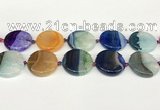 CAA4429 15.5 inches 30mm flat round agate druzy geode beads