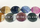 CAA4430 15.5 inches 35mm flat round agate druzy geode beads