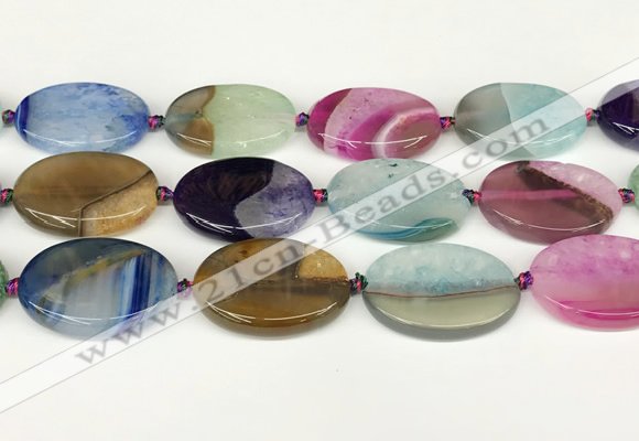 CAA4433 15.5 inches 25*35mm oval agate druzy geode beads