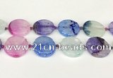 CAA4434 15.5 inches 30mm flat round agate druzy geode beads