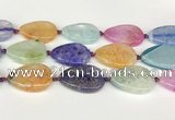 CAA4438 15.5 inches 25*35mm flat teardrop agate druzy geode beads