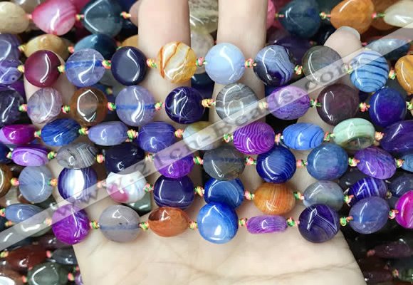 CAA4460 15.5 inches 12mm flat round dragon veins agate beads