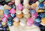 CAA4468 15.5 inches 16*16mm flat teardrop dragon veins agate beads